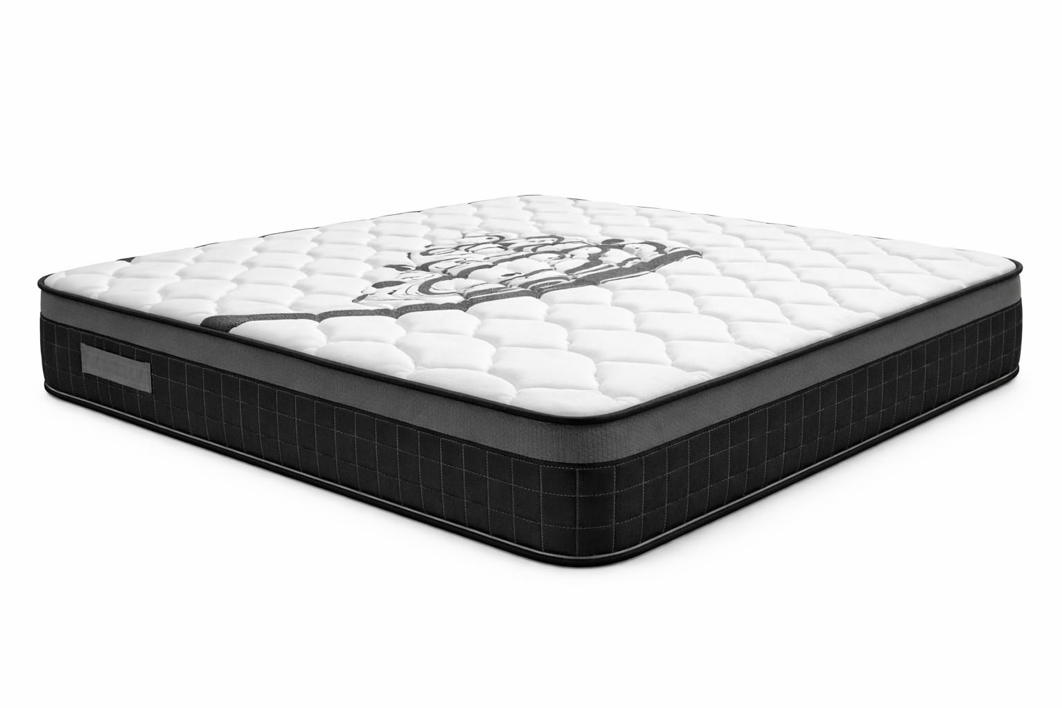 Ensemble Sommier Tapissier et Matelas 120x190 cm - Couleur : Noir - Sommier Déhoussable avec Pieds 20 cm et Lattes Multiplis - Matelas Soutien Ferme Mousse Haute Densité -