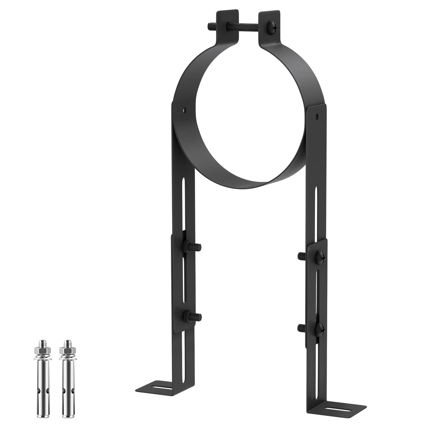 Fardtry 4 Inch Chimney Pipe Support Bracket, Adjustable Vent Wall Strap, Stainless Steel Stove Pipe Hanger for 4 Inch Single Wall Pipes