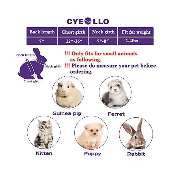 Cyeollo small animal bunny costume dinosaur cosplay halloween pet outfits for rabbit small tiny puppy dog & kitten 2lb to 4lb - image 3