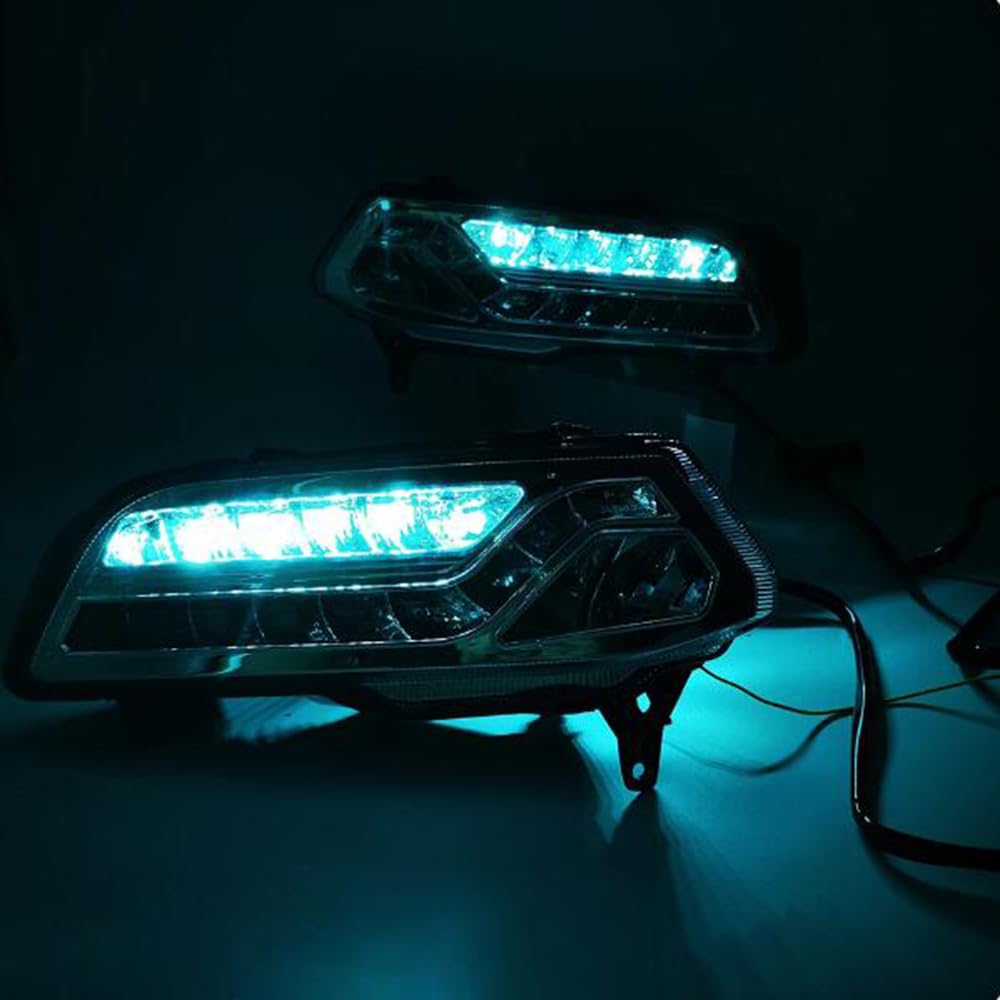 BAKUGO 2 Pezzi Luce LED Luce di Marcia Diurna Luce Fendinebbia DRL Giallo Indicatore di Direzione per VW Polo 2014 2015 2016 2017 2018