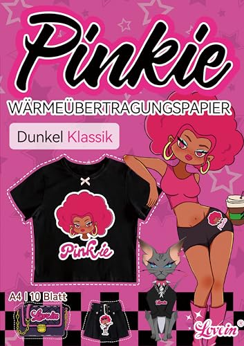 Lovein Pinkie Inkjet - Papel de transferencia retro A4 X10 hojas para impresora de inyección de tinta, lámina de transferencia para planchar, vinilo de transferencia de calor imprimible para camisetas