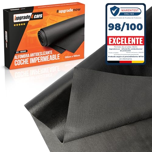 Upgrade4cars Alfombra Antideslizante Coche Impermeable 120 x 100 cm | Alfombrilla Goma Maletero Recortable | Accesorios Coches Universal