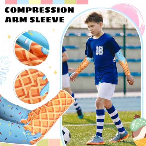 Ice Cream Baseball Arm Sleeves Cone Compression Arm Sleeves for Adult Sport Baseball Football3