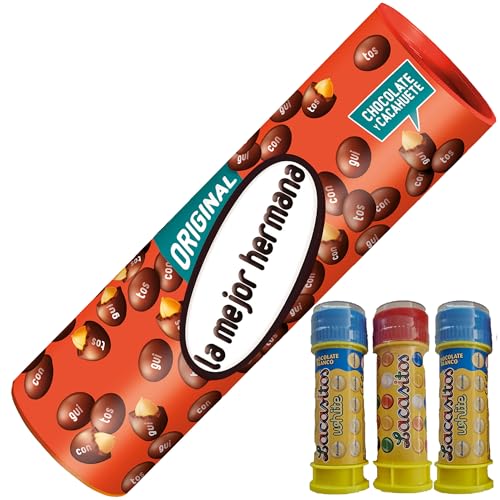 Conguitos Megatubo 1,2 KG-La mejor hermana + 3 POMPEROS LACASITOS