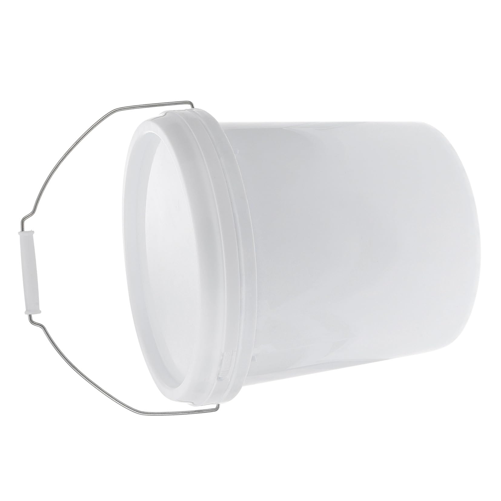 iplusmile Seau Portable 10l en Plastique Blanc Couvercle Étanche, Grosse Capacité et Seau d'eau Polyvalent pour Usage Domestique