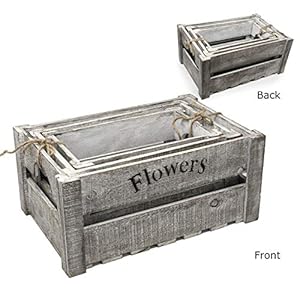 allgala 3-PC Set Wooden Boxes Planter Trough for Flower pots - Indoor Outdoor Decoration - Storage Display Boxes allgala 3 PC Set Wooden Boxes Planter Trough for Flower pots Indoor Outdoor Decoration Storage Display Boxes