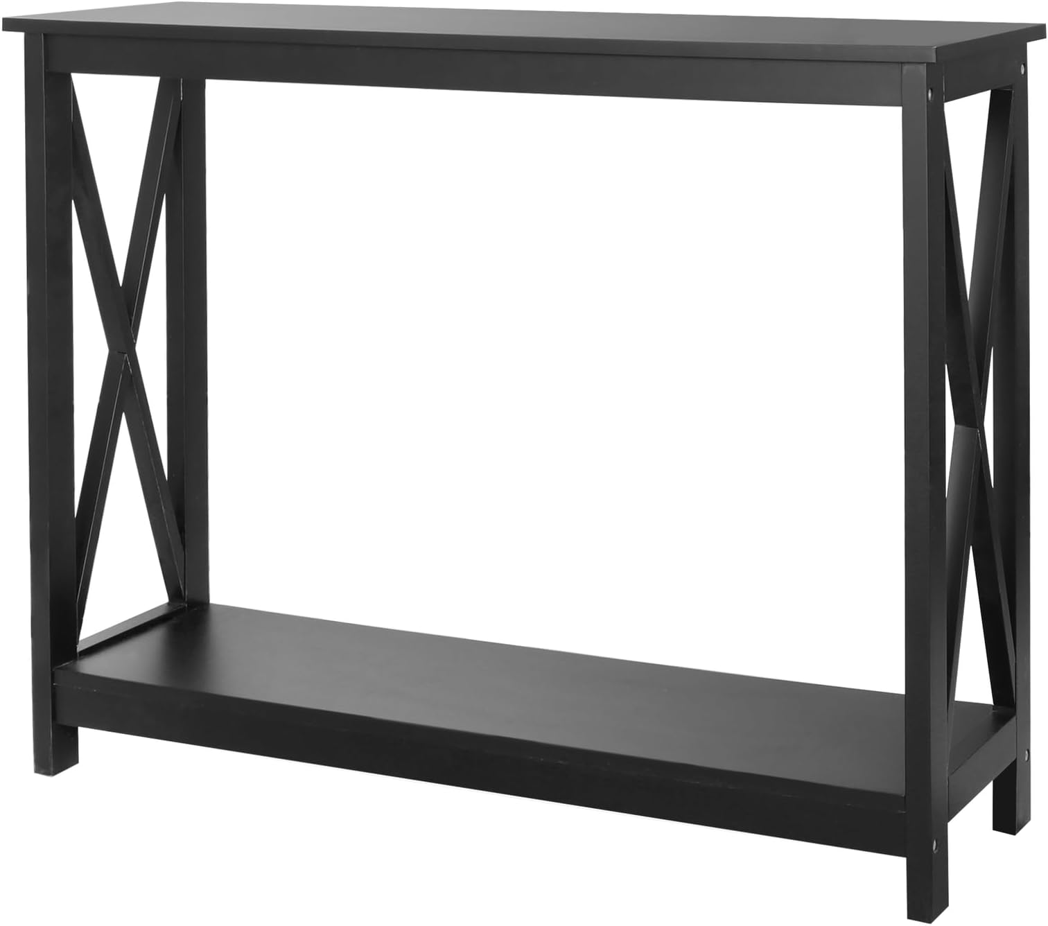 Premium Stable Console Table for Entryway 2-Tier Narrow Entryway Sofa Table with Storage Shelf