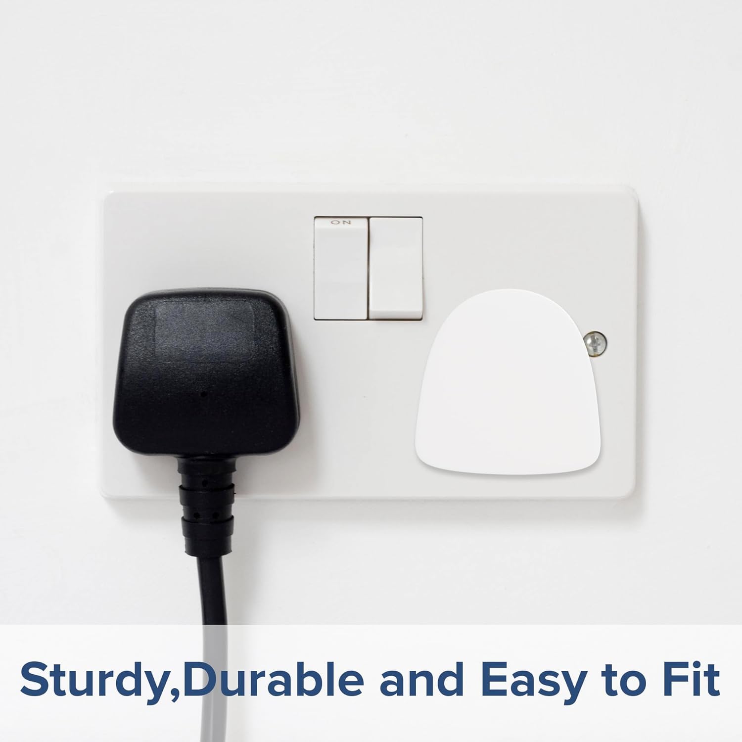 20 Pack Plug Socket Covers UK, Child P lug S ocket C overs Baby, White S ocket Inserts for UK 3-Pin Plug S ockets - Image 2