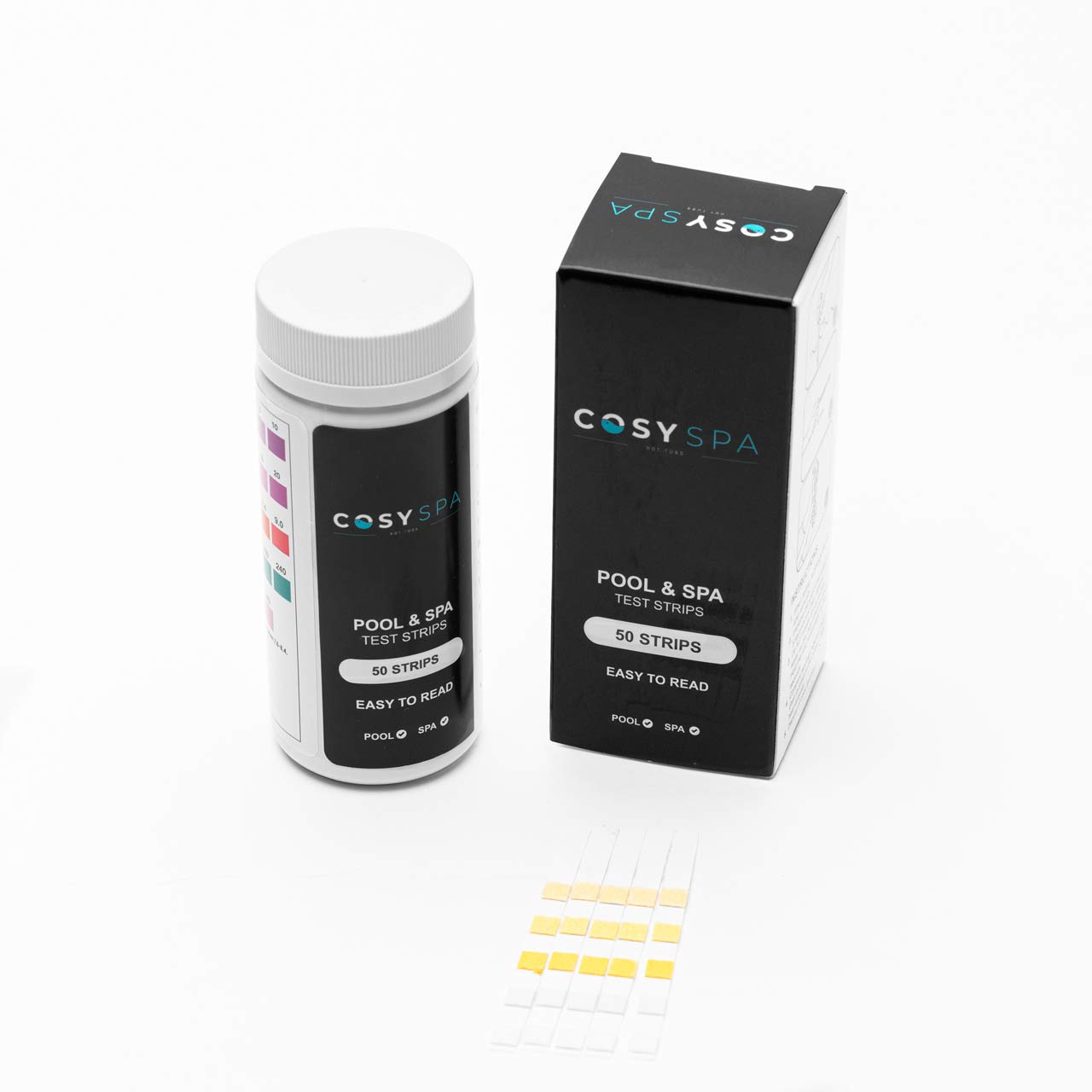 CosySpa Hot Tub Chemicals - Hot Tub Chemical Starter Kit & Cleaning Kit | Hot Tub Test Strips, Bromine Granules, Chemical Floater, Surface Cleaner & More (5-In-1 Testing Strips [50 Pack]) — image 1
