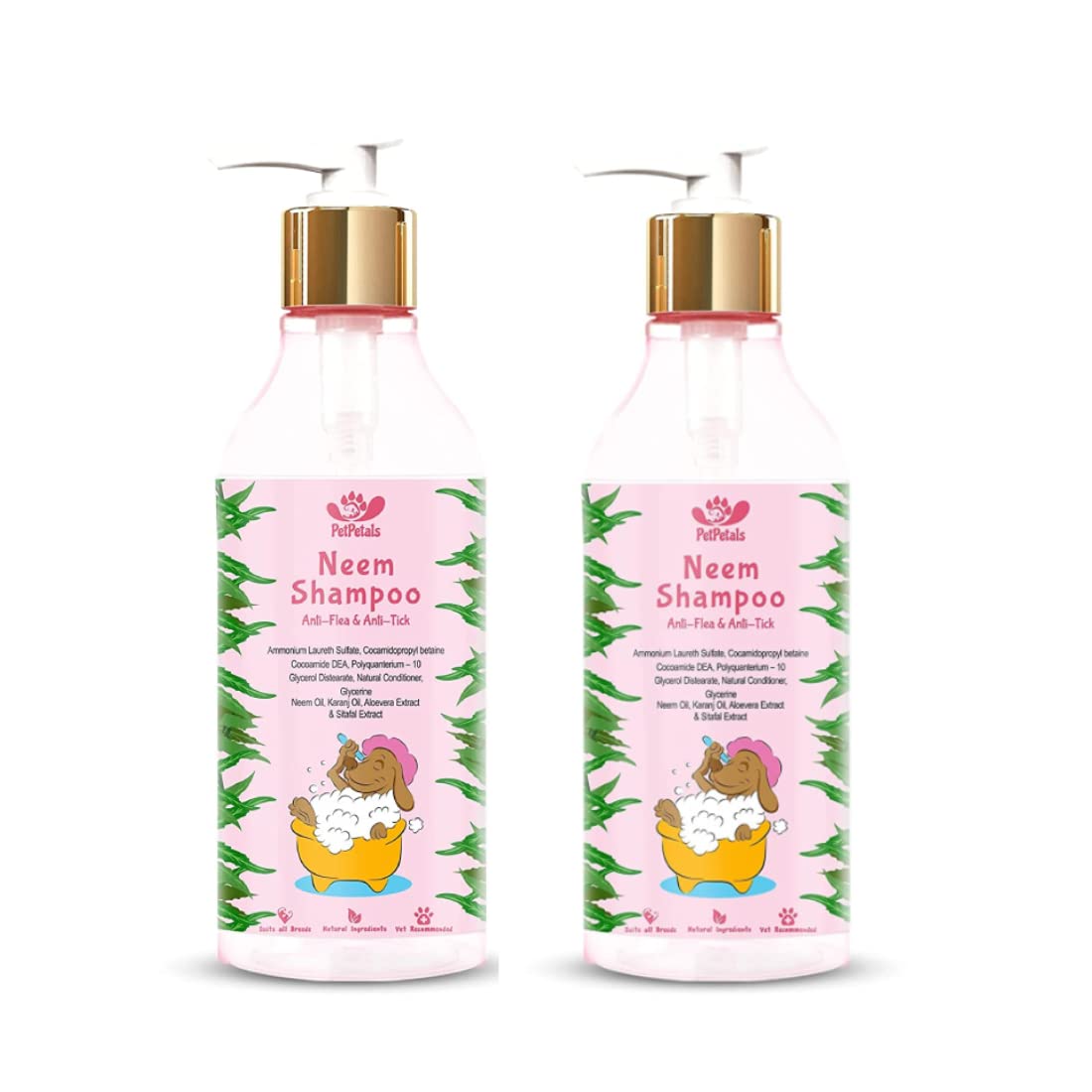 PetPetals Anti Dandruff & Conditioning Neem Shampoo Anti-Fungal Allergy Relief Shampoo Tick and Flea Control for Dogs 300 ML Pack of 2 (B09LSZ19YG) Amazon Price History, Amazon Price Tracker