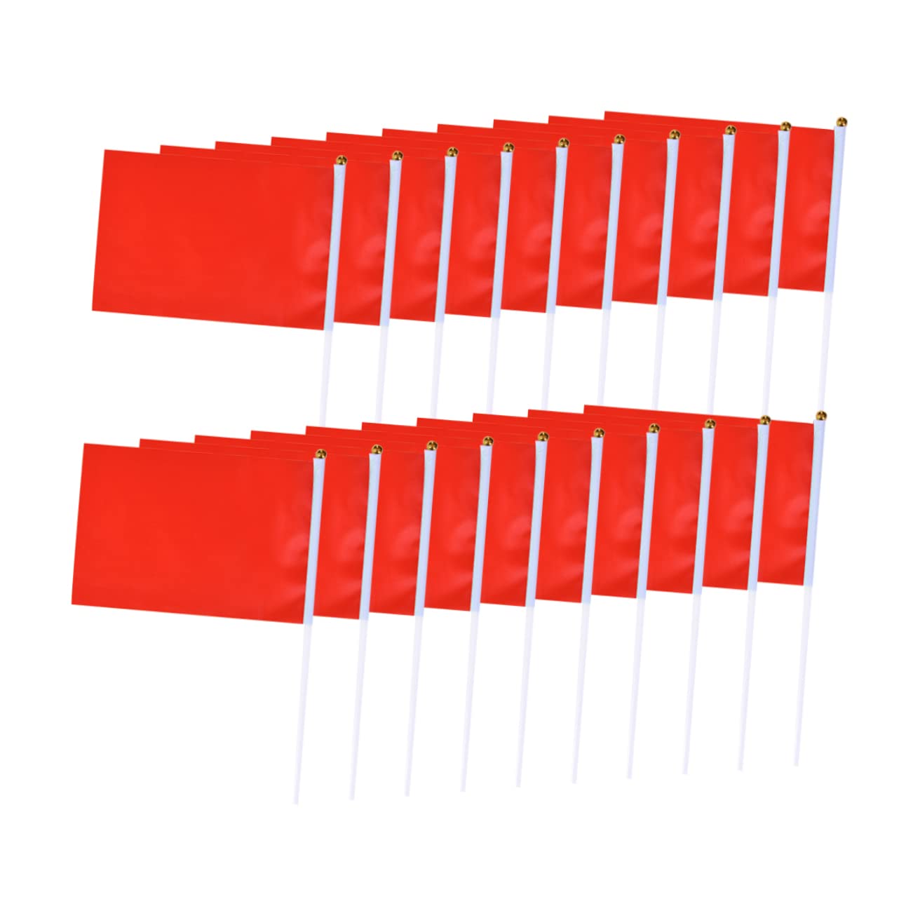 100piezas Banderines Cuadrados De Mano Rojos Mini Banderas Para Fiestas Celebraciones Bandera Ondeante Color Sólido
