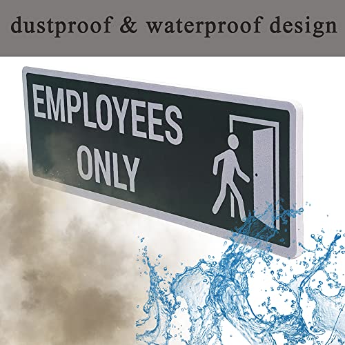 Employees Only Sign Stickers, 9 By 3 Inches Waterproof, Fade Resistant, Pvc 0.2 In Thick Do Not Enter Signs With 3M Strong Double Sided Adhesive Tape, #TOP4