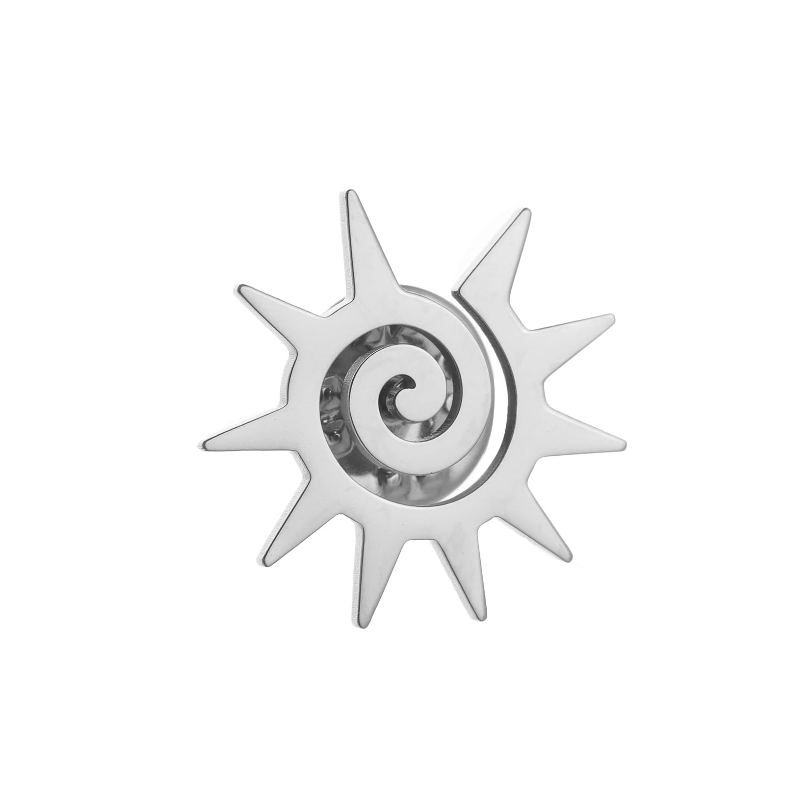 Stainless Steel Solar Apollo Sun Brooch for Mens Lapel Pins