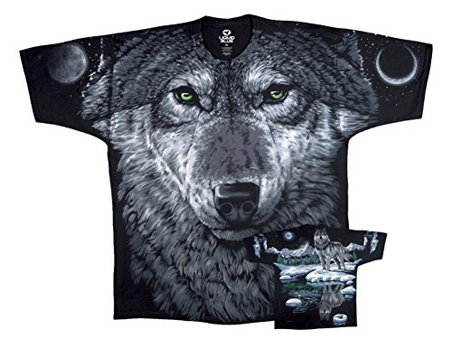 Liquid Blue Men's Arctic Wolf Black T-Shirt, X-Large