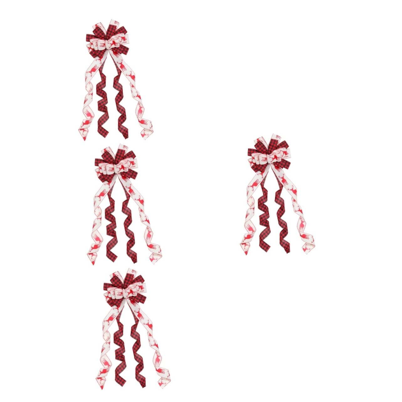 4 Stück Weihnachtsbaumschleife Karierte Schleife Outdoor-Bögen weihnachtsdeko Christmas Decorations Girlande Weihnachtsschmuck Schleifenknoten selber Machen Christbaumschmuck