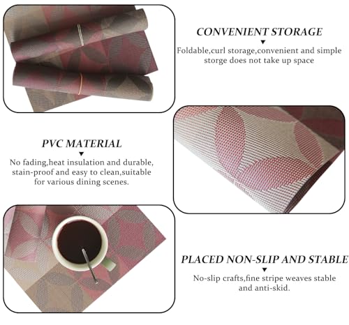 Image of Dribble PVC Placemats Set of 4 | Heat-Resistant, Washable, Waterproof Table Mats | Anti-Slip Dining Table Placemats for Kitchen & Home Decor - 45x30cm, Design -Mosaic