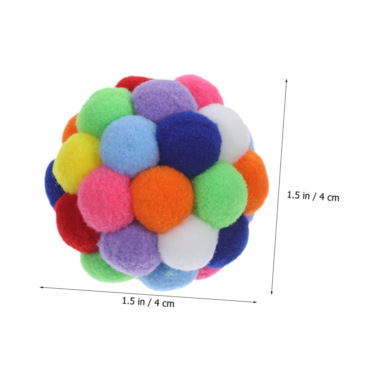 FOMIYES Lot de 4 Boules de Chat en Peluche avec Clochettes Colorées Jouets pour Chats D'intérieur Prévient Griffures Actif