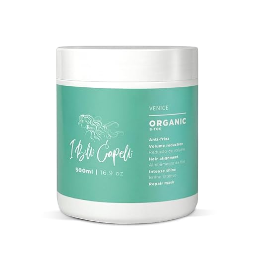 Tratamento Capilar B-tox Venice – 500g (17.6 oz) | Reduz o Frizz, Hidratação Profunda, Rejuvenesce Cabelos Secos e Danificados, Controle de Volume, Orgânico e Sem Formol