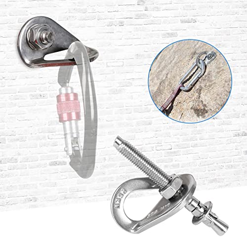Jatcsg 10 Pack Climbing Anchor Hanger Bolt, M10 Stainless Steel Bolt Hanger & Expansion Bolt, Fracture Load 25Kn/2500Kg, For Outdoor Sports Climbing Mountaineering Hammock #TOP6