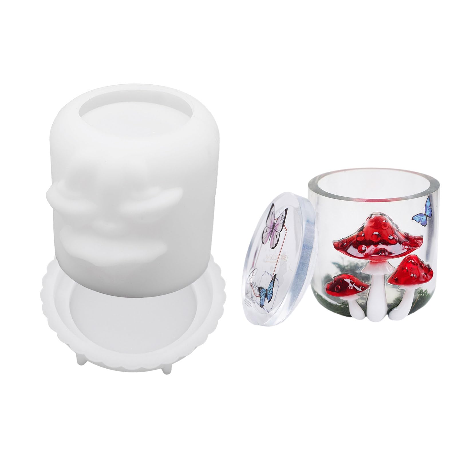 Btgghytr Sturdy Silicone Mushroom Jar Mould Set Creative Shape for Candle Soap Making Handmade Home Decoration