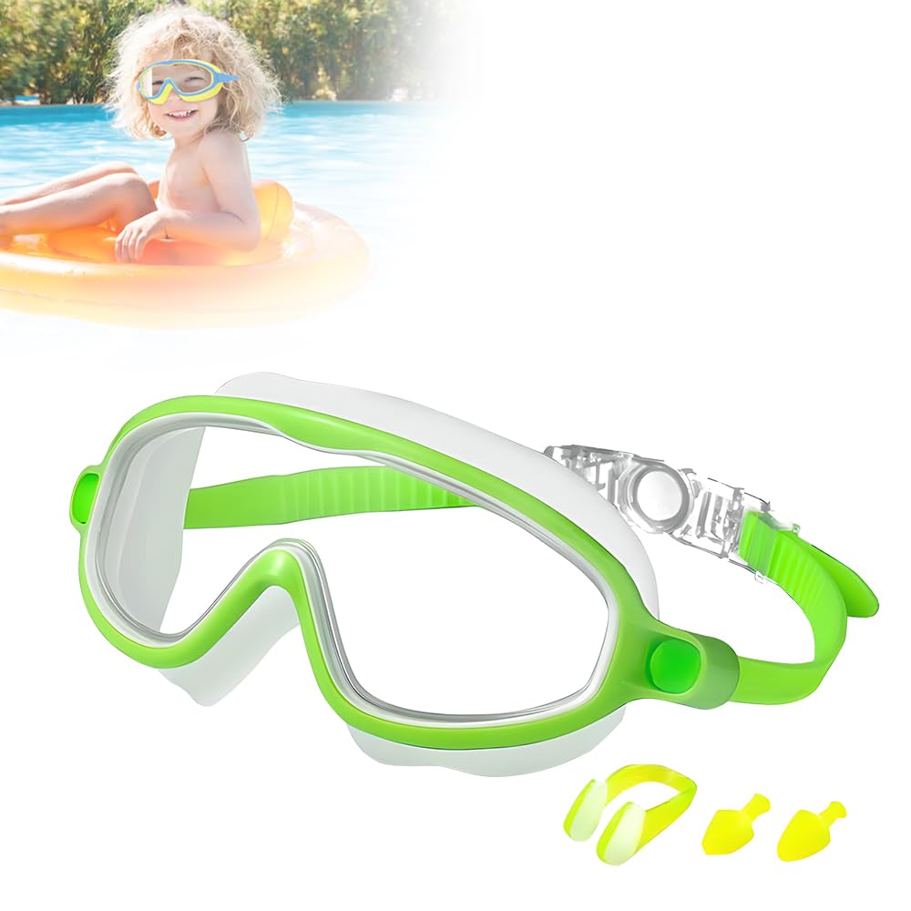 Auiepet Children's Large Frame Waterproof and Anti Fog Swimming Goggles Kids Leak Proof Goggles Kids Swim Goggles