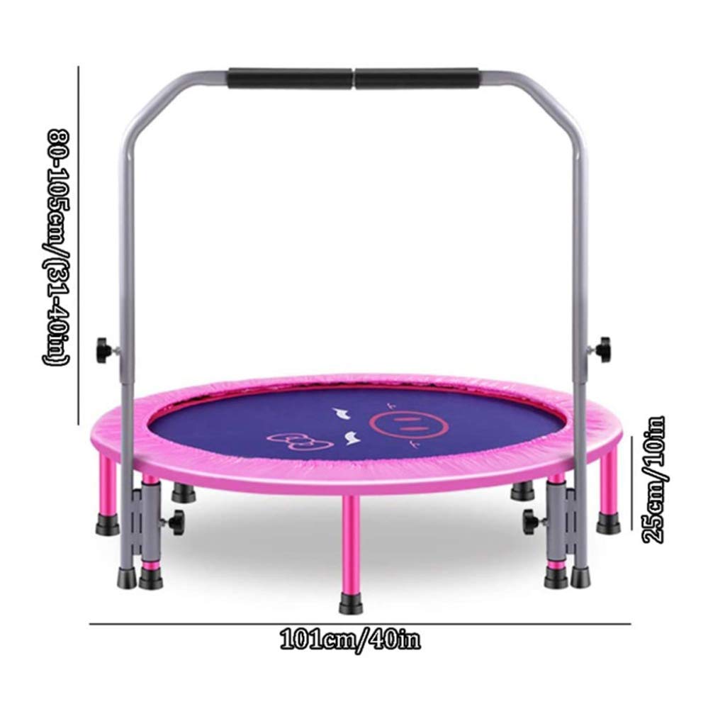 MU Aptitud Trampolín Plegable de 40 Pulgadas Rebounder Trampolín, Ejercicio con Ajustable Barandilla de Cubierta de la Yoga Al Aire Libre Jardín Ejercicio Cardiovascular