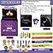 Outus 66 Pcs Halloween Party Costume Contest Ballot Box Set 1 Detachable Voting Box, 40 Voting Cards, 10 Paper Card Tags, 5 Gold Metal Medal, 5 Fabric Award Ribbon, 5 Matching Shoulder Straps(Purple)