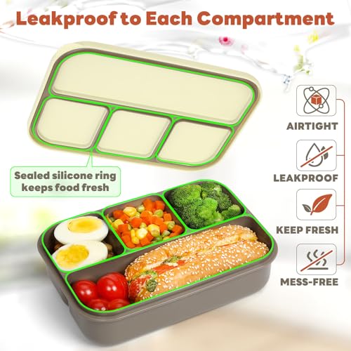 Danliar Bento Box Adult Lunch Box With 2 Sauce Containers thumb #2