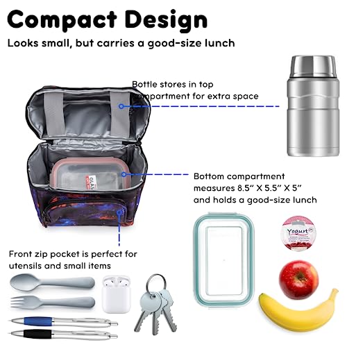 Image of J World Corey Kids Lunch Bag. Insulated Lunch-Box for Boys Girls, Galaxy