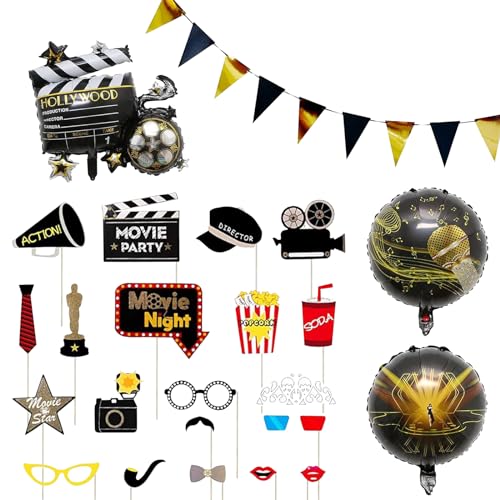 Zfseyuh Decoración Cine Fiesta Atrezzo Photocall Pancartas