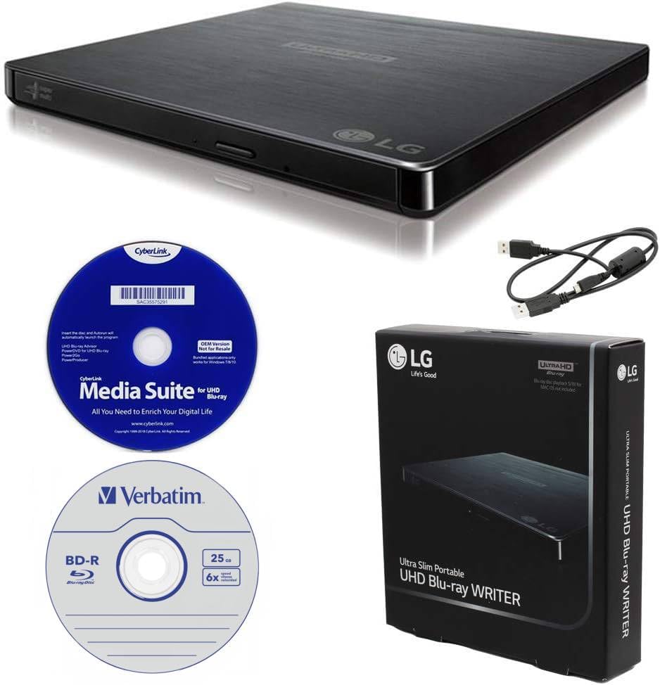 LG BP60NB10 Portable 6X Ultra HD 4K Blu-ray Burner