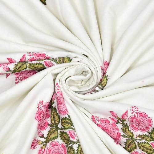 Image of BLOCKS OF INDIA 100% Cotton Dohar King Size Reversible Hand Block Printed Malmal Summer Dohar /Blanket (Color 11)