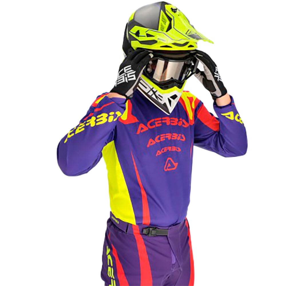 Acerbis MX J-Track Askar Maglia Motocross, Porpora/Rosso, M
