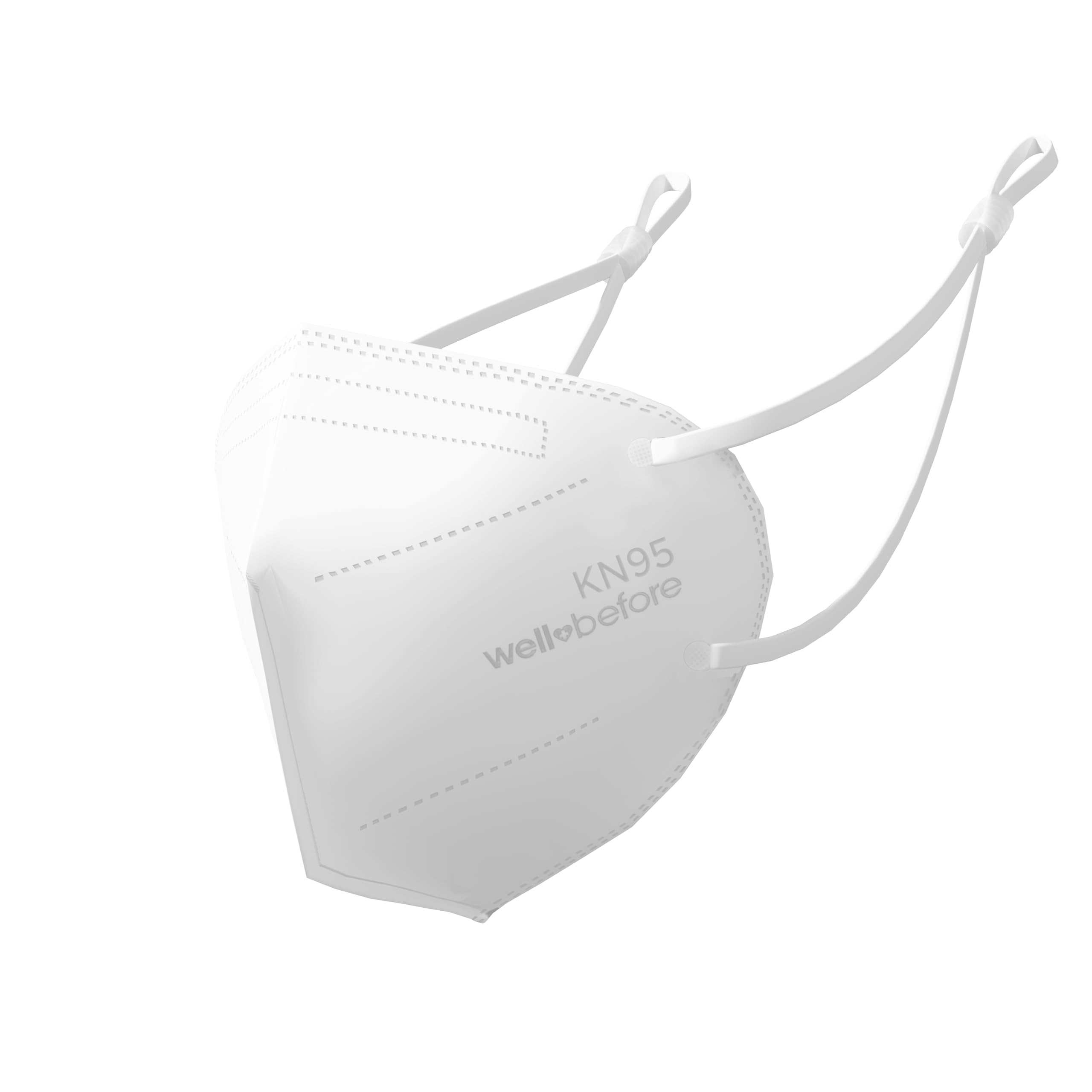 Well Before KN95 Disposable Face Mask 10 Pack | Individually Wrapped Mask with Adjustable Ear Loop