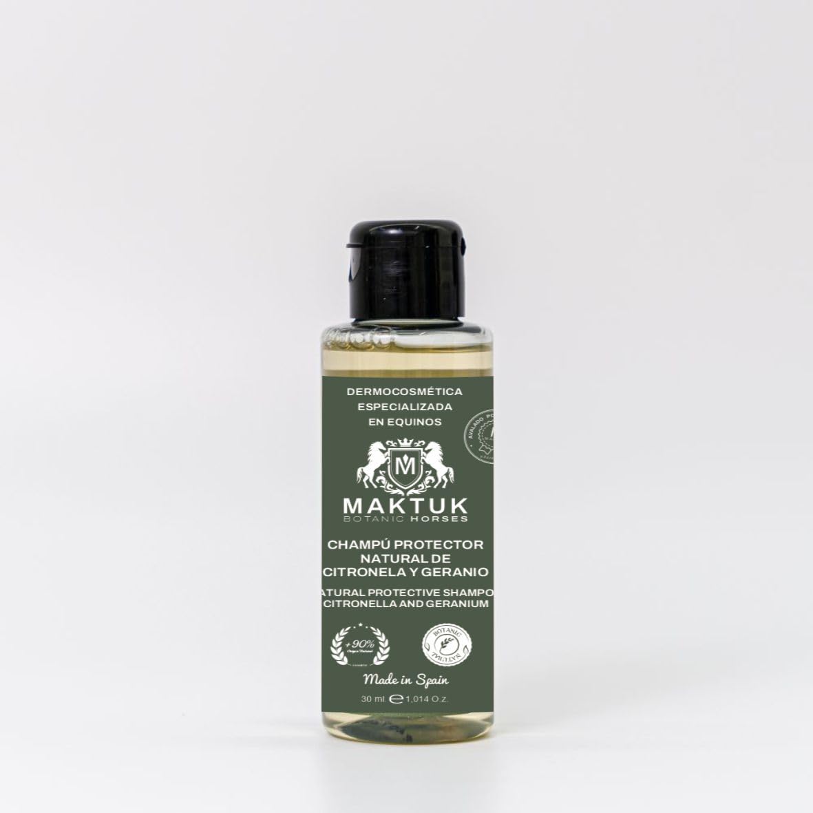 Champú para Caballos con Citronela y Geranio - Repelente de Insectos Natural - Pelo Suave y Brillante - Champú para Equinos, Mantiene Alejadas Moscas y Tábanos - 1000 ml