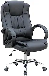 Cadeira de Escritorio Presidente FOX Office 300 Suporta 120kg Couro sintético Preta