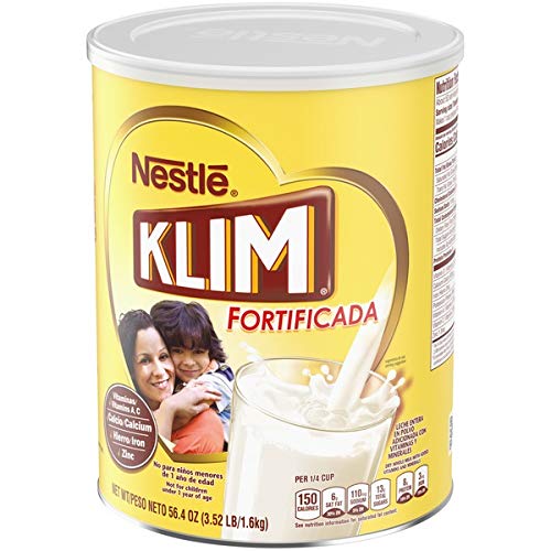 Nestle KLIM Fortificada Dry Whole Milk Powder 56.4 oz. Canister