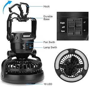 Odoland Portable LED Camping Lantern with Ceiling Fan - Hurricane Emergency — photo 4 of 6