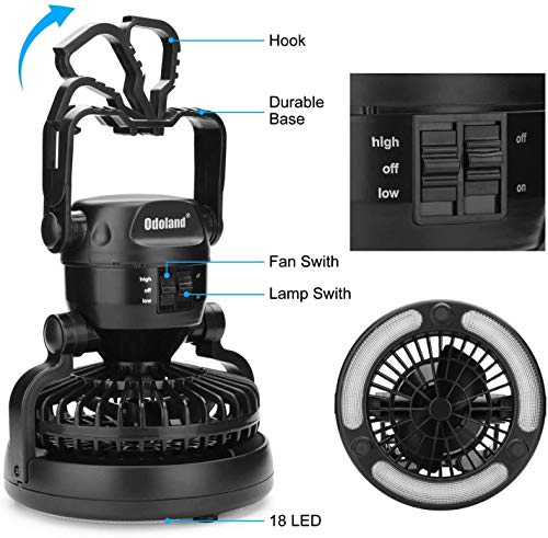 Odoland Portable LED Camping Lantern with Ceiling Fan - Hurricane Emergency by Odoland - Image 4