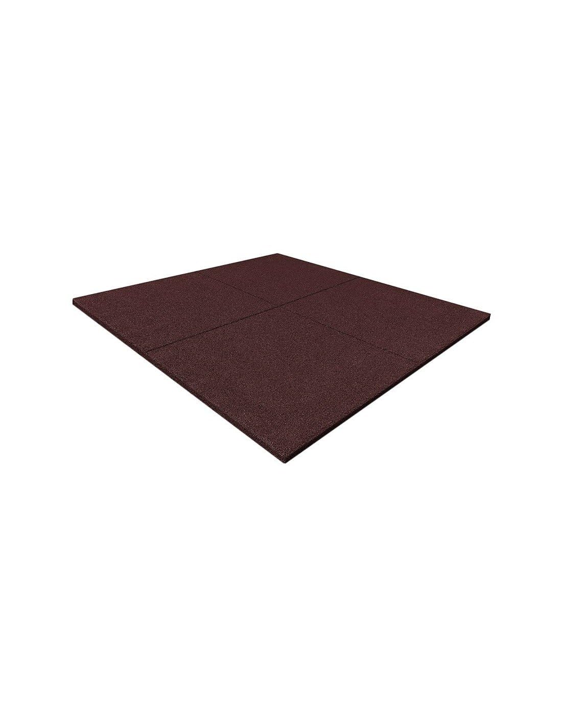 JARDIN202 - Loseta de Caucho Antivibración | Especial para Exterior y Gimnasios | Suelos Infantiles | Fitness | 100 x 100 x 2 cm (Roja)