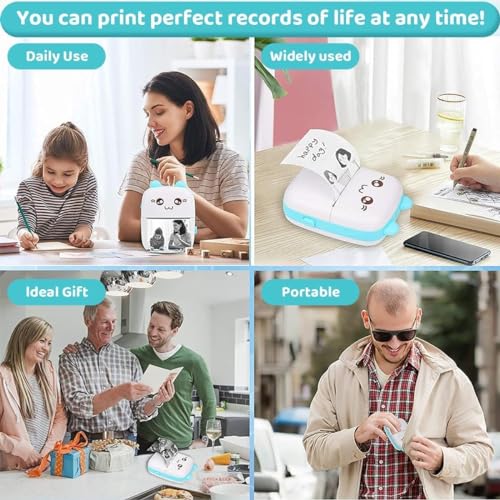DRwilla Mini Bluetooth Thermal Printer, Portable Label Printer Inkfree Printer for Android & iOS System, Black on White Thermal Printer with Roll... - Image 6