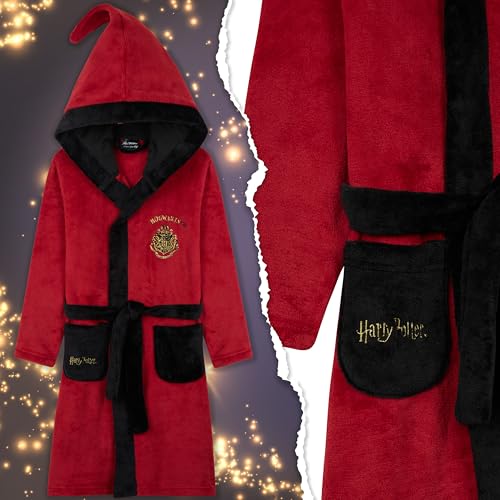 Harry Potter Girls Fleece Robe with Hood Pockets Tie Waist – Cosy Gifts for Kids3