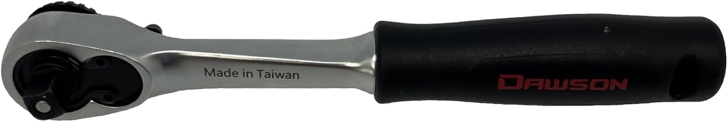 Heavy Duty Drive Ratchet with Large Grip Handle, Finger Assist Rotator, 72-Teeth, Reversible and Quick Release (1/4" Drive)