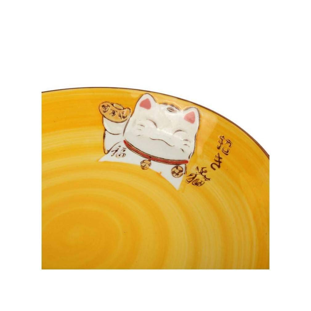 lachineuse - Coffret Repas Japonais - Design Maneki Neko - Pour 4 Personnes - Bols, Assiettes et Cuillères - Décoration Japonaise - Idée Cadeau Japon Asie