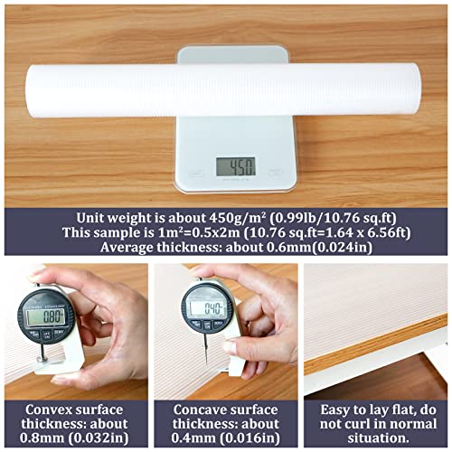 Hersvin Shelf Liners 20 In X 20 Ft Eva Drawer Mats, Non-Adhesive Cupboard Pad, Kitchen Cabinet Lining Fridge Cushion (Transparent Stripe, 50.8X610Cm) #TOP1