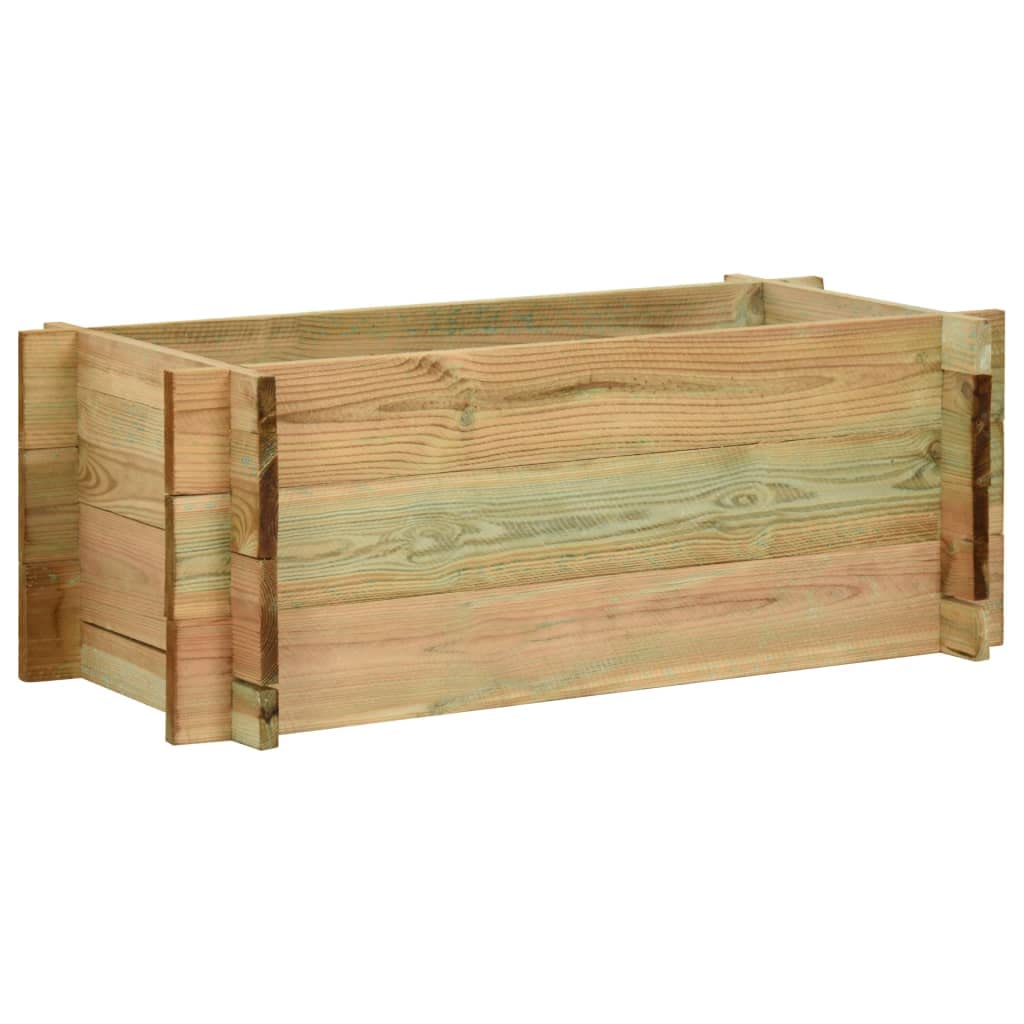 Jardinière surélevée en Bois de pin imprégné 80 cm, bac Plante 80 x 40 x 32 cm, Pot Cache pour Balcon terrasse Jardin extérieur avec Drainage et réserve Eau