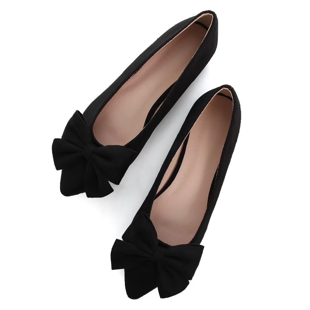 TN TANGNEST Women Classical Bowknot Flats Comfort Slip-on Pointed Toe Dress Shoes Walking Flats