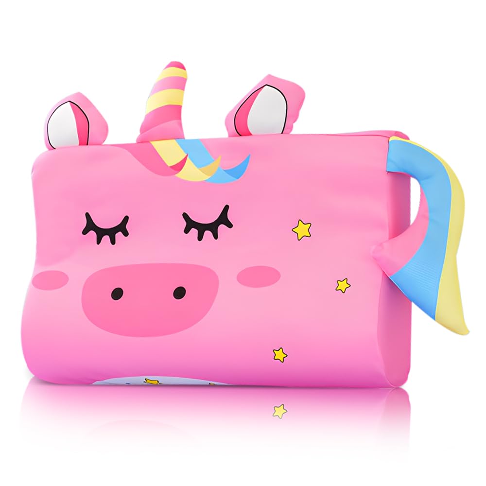 Schlummerkids Cojín, Genérico Kids Pillow, Almohada Schlummerkids, 45 * 27 * 6 cm Almohada para Niños, Diseño Ergonómico, Transpirable, con Animales Lindos(Unicornio)