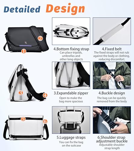 FSD.WG Men Messenger Bag Laptop Bag Shoulder Bag Large Capacity Computer Casual Bag for Work College Travel big size4