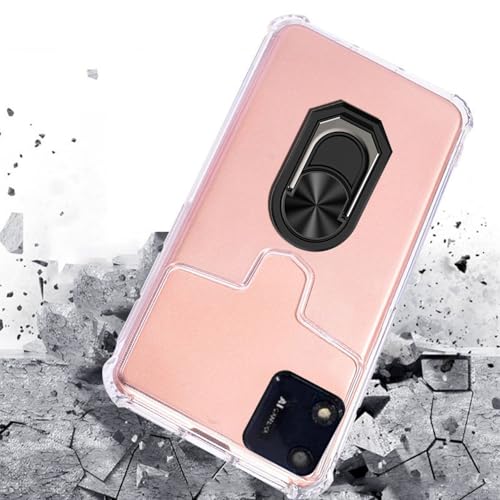 DAMONDY for Foxx Foxxd A56 Case,Foxx-A56 Phone Cases,Shock Protective Kickstand 360 Ring Holder Defender Transparent Slim Back Phone Cover for Foxx-Foxxd-A56 -Black